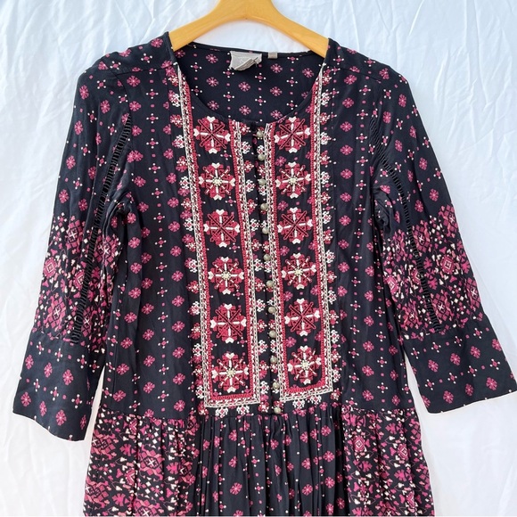 ANTHROPOLOGIE | VANESSA VIRGINIA KALEIDOSCOPE EMBROIDERED MINI DRESS SMALL - Picture 6 of 8